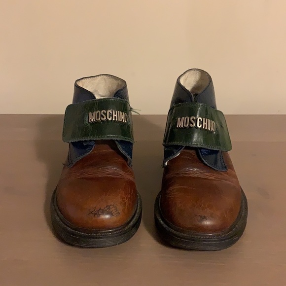 Moschino Vintage Colour Block Leather Booties - Toddler’s Size 29 - Picture 3 of 12